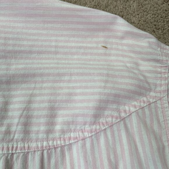 Vintage Guess Georges Marciano Button Up Shirt Womens Pink Striped Oversized 2 - Picture 10 of 11